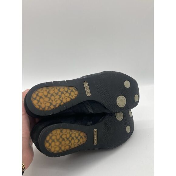 Womens Size 7 Coach Katelyn Signature Shoes Lace Up Black Q170 Athletic Sneakers - Picture 8 of 10